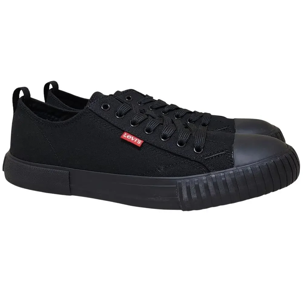 Levi's Men Anikin Classic Low Top Sneakers Size US 9M Black Canvas